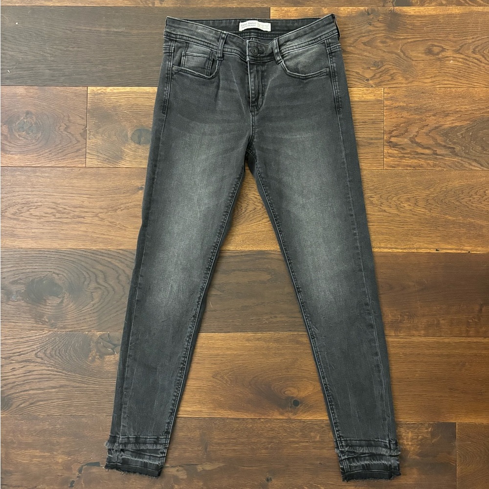 Zara Charcoal Grey Washed Jeans